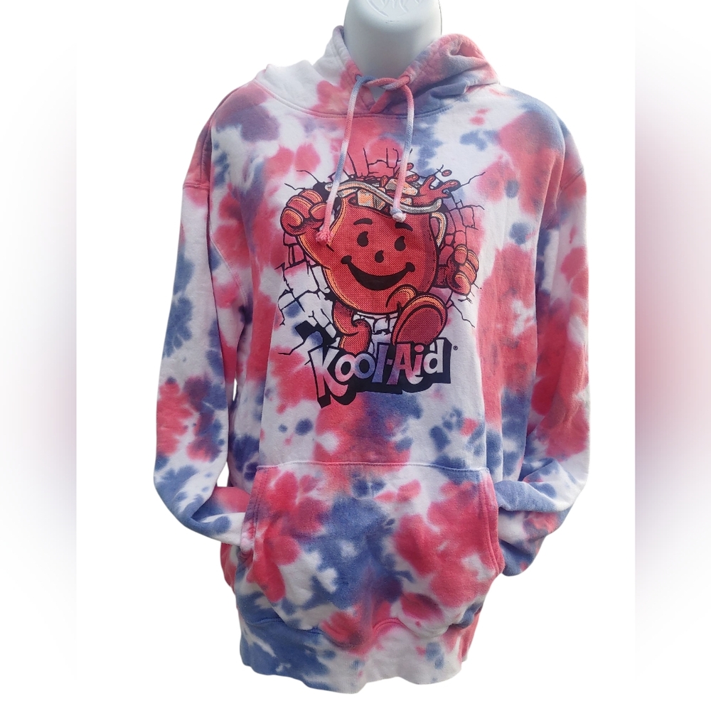 MAD Engine Kool-Aid Tie-Dye Hoodie - Red, Blue, White Medium Unisex